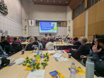 A group of people during the event at Hove Town Council Chambers