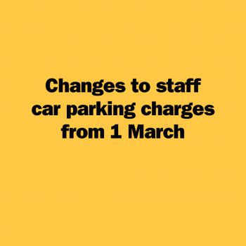 Parking changes March 2025 yellow graphic with black font