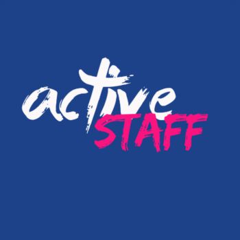 active staff logo on a blue background