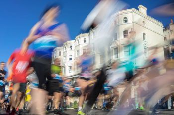 Runners in the Brighton half marathon