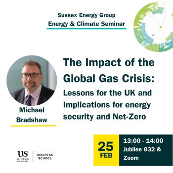 Poster of Michael Bradshaw's Energy & Climate Seminar