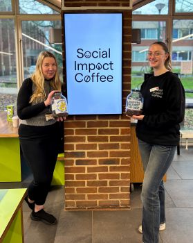 Cafe staff counted the beans in jars to reveal the winning charities