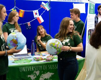 Students from the Geography Society running a stall at Freshers Fair