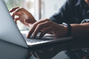 Man working on laptop