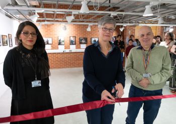 Elizabeth Rendon-Morales, Sasha Roseneil and David Ruebain open the exhibition