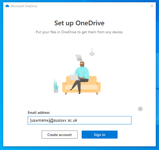 OneDrive sign in page