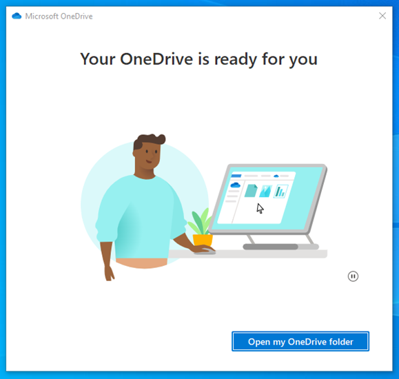 OneDrive sign in complete