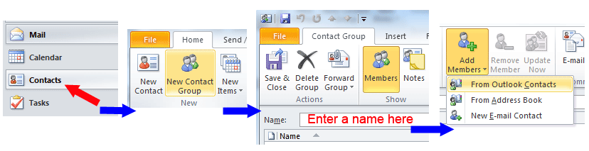 how to share a group contact list outlook 2016