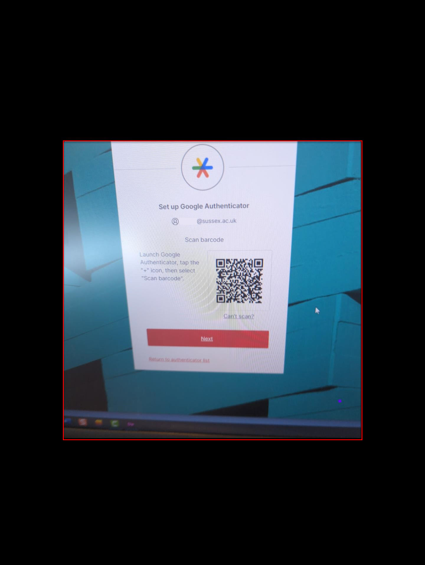 FreeOTP app scanning QR code