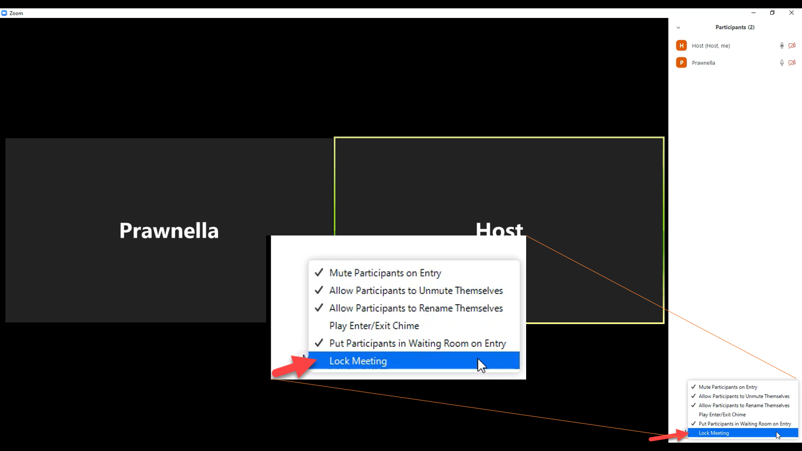 Zoom- Lock Meeting 