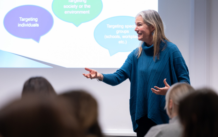 A member of faculty leading a seminar