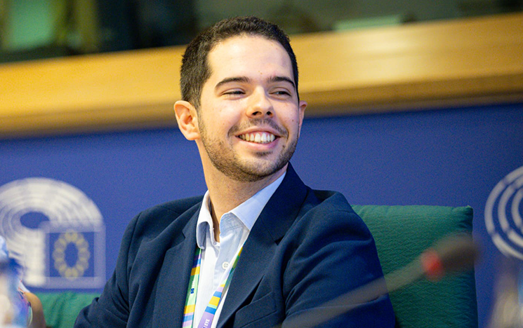 Rodrigo Sousa Pena sitting in European Parliment