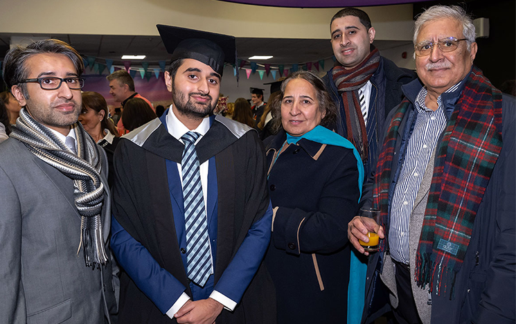 Aamir Raja with his family at Graduation