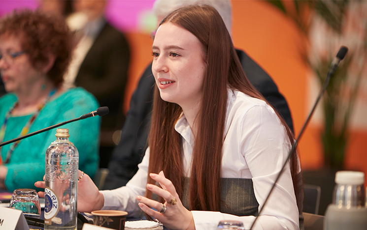 Lauren Barnham speaking at an event