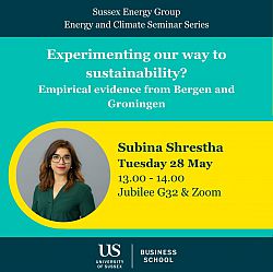 Poster of Subina Shrestha's Energy & Climate Seminar