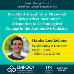 Poster of Hauke Luetkehaus's Energy & Climate Seminar