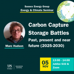 Poster of Marc Hudson's Energy & Climate Seminar