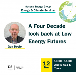 Poster of Guy Doyle's Energy & Climate Seminar