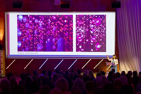 Mondrian Lecture 2024 by Dr. Alexandra Loske. With Pipilotti Rist. Photo by Anne Reitsma