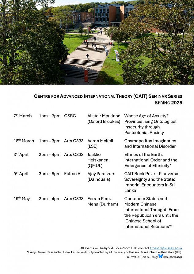 Programme of events for Spring 2025