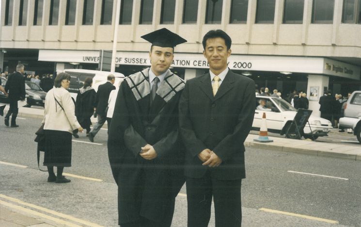 Outside Brighton Centre graduation ceremony 2000
