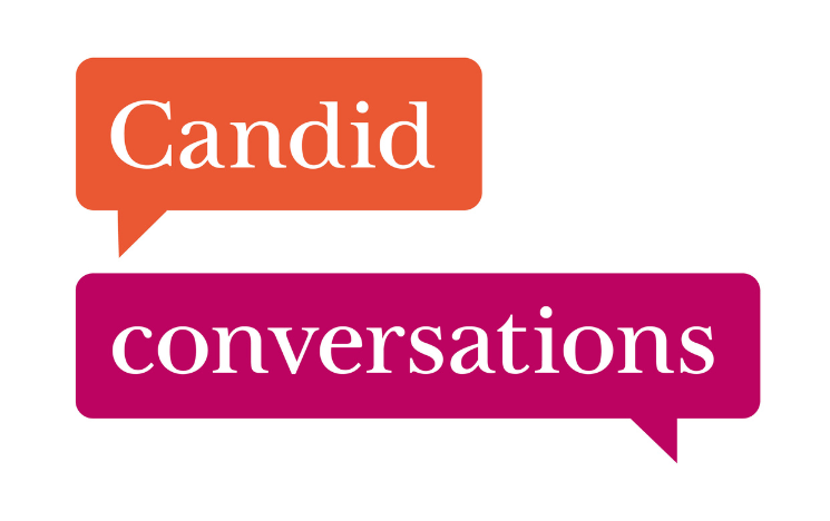 Infographic of speech bubbles reading out 'Candid conversations'.
