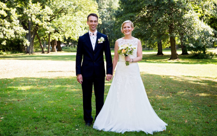 Satu and Andrew Spratley at their wedding in Helsinki in 2013.