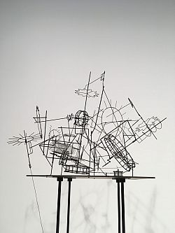 'Untitled Fragile' sculpture by Arthur Ganson. Made from mental wire a series of shapes interconnected. Photo Credit Ioannis Papadakis