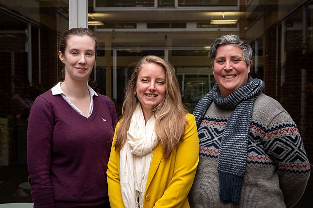 SRS Admin Team. From left to right: Maddie Talbot, Shona Clements, Mimi Goddard