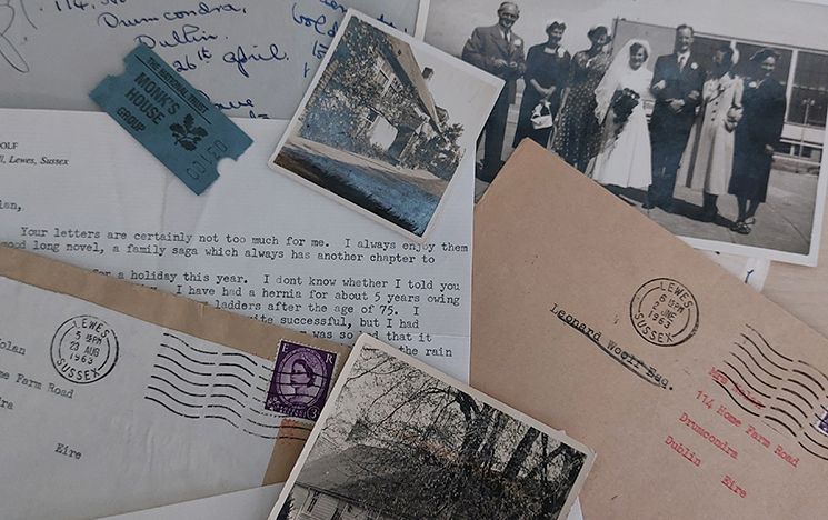 A collection of Virginia Woolf correspondence, photos and other memorabilia