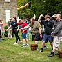 a group axe throwing at conference