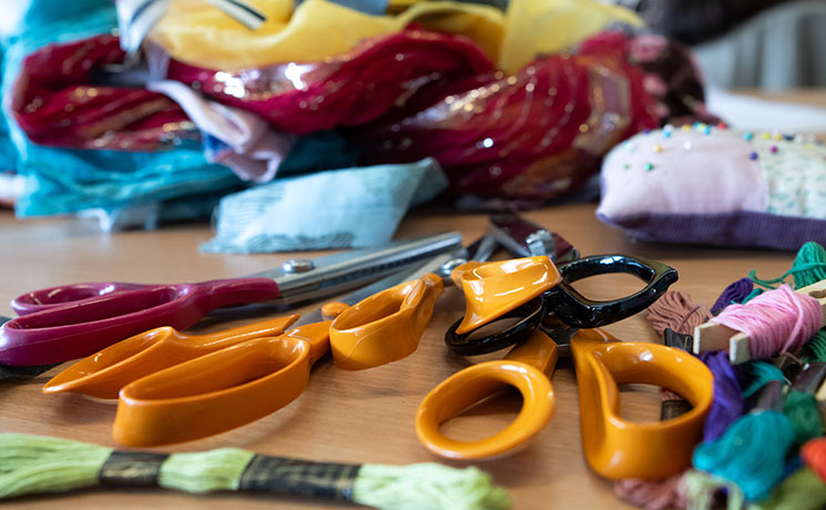 Colourful crafting scissors