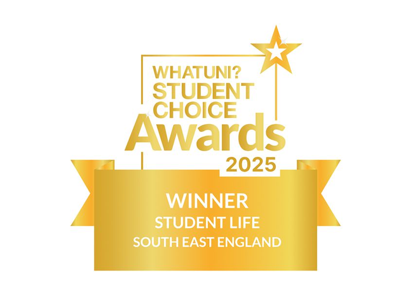 logo for What Uni Student Choice Awards 2025, showing that Sussex uni came 1st for Student Life in South East England