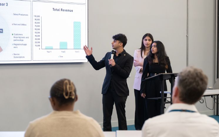 Students present at the Start Up Sussex Pitch and Awards Ceremony 2025 Students present at the Start Up Sussex Pitch and Awards Ceremony 2025